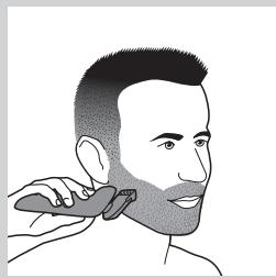 PHILIPS RQ1280CC - Uso del accesorio perfilador de barba con el peine-guía - 4