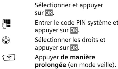 GIGASET SL750 PRO, SL750H PRO - Attribuer les droits par combiné - 1