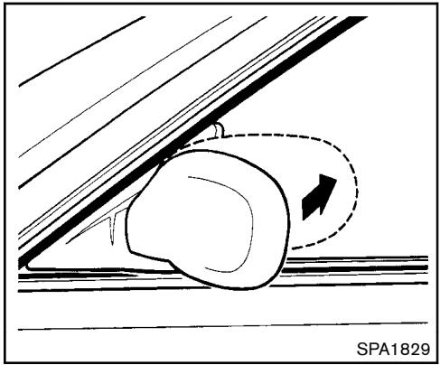 NISSAN JUKE 2012 - Régler les rétroviseurs extérieurs - 1