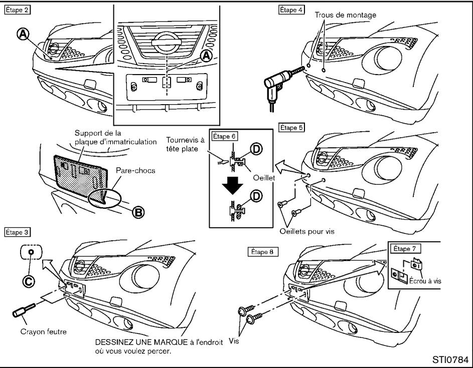 NISSAN JUKE 2012 - INSTALLATION DE LA PLAQUE D'IMMATICULATION FRONTALE - 2