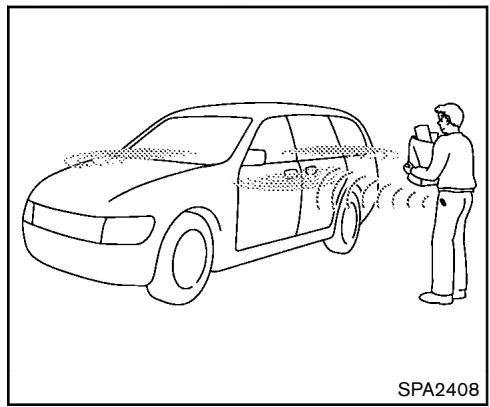 NISSAN JUKE 2012 - PRECAUTIONS À PRENDRE POUR LE VERROUILAGE/DEVERROUILAGE DE PORTIQUE - 1