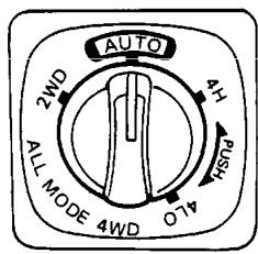 NISSAN PATHFINDER 1999 - Fonctionnement du commutateur de mode de traction - 1