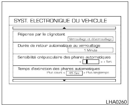 NISSAN PATHFINDER 2008 - Réglage de l'affichage en mode audio ou de chauffage-climatisation : - 2