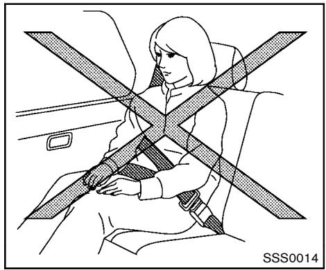 NISSAN ROGUE 2013 - PRECAUTIONS À PRENDRE AVEC LES CEINTURES DE SECURITE - 6