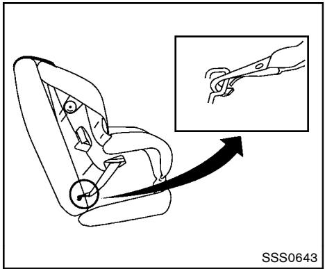 NISSAN ROGUE 2013 - Emplacement de l'ancrage inférieur LATCH - 1
