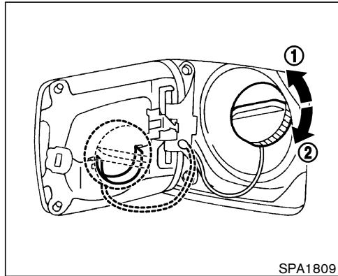 NISSAN X-TRAIL 2006 - OUVERTURE DE LA PORTIÈRE DU RÉSERVOIR DE CARBURANT - 1
