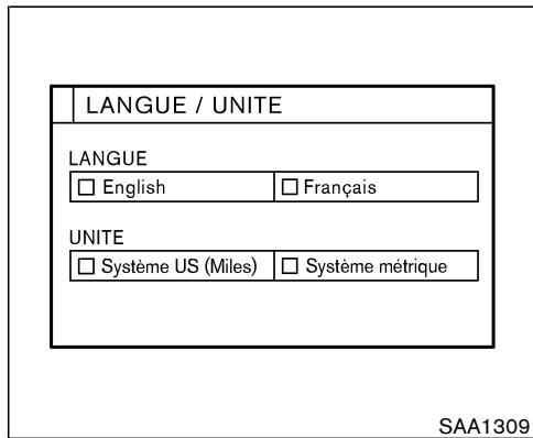 NISSAN X-TRAIL 2006 - Durée d'affichage des réglages : - 1