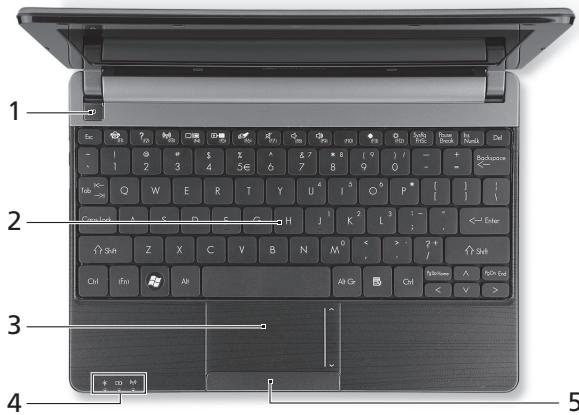 PACKARD BELL DOT SC 3/W-010FR - VUE SUPÉRIEURE - AFFICHAGE - 2