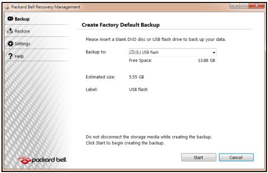 PACKARD BELL DOT SC 3/W-010FR - Creating recovery discs - 2