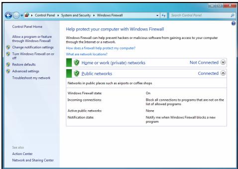 PACKARD BELL DOT SC-001FR - Windows Firewall (palomuuri) - 1