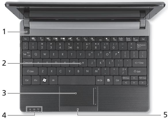 PACKARD BELL DOT SC-001FR - Widok z góry - klawiatura - 1