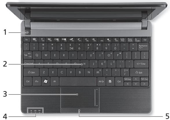 PACKARD BELL DOT SC-001FR - ANSICHT VON OBEN - TASTATUR - 1