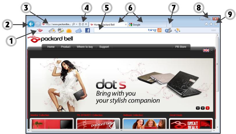 PACKARD BELL DOT SC-001FR - Characteristici Internet Explorer - 1