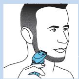PHILIPS S9041/12 - Using the beard styler attachment with comb - 2