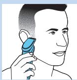 PHILIPS S9041/12 - Using the trimmer attachment - 2