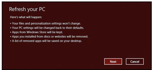 PACKARD BELL LV44HCG-32344G50MNWS - Precação: Repor o seu PC eliminará todos os ficheiros no seu disco rígido. - 2