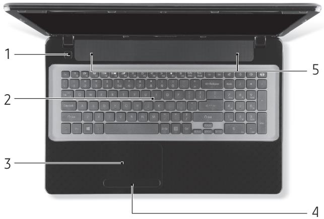 PACKARD BELL LV44HCG-32344G50MNWS - TOP VIEW - KEYBOARD - 1