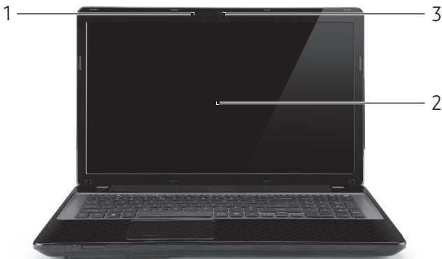 PACKARD BELL LV44HCG-32344G50MNWS - Felülnézet - kijelző - 1