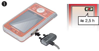 SONY ERICSSON W910 - Pour charger la batterie - 1