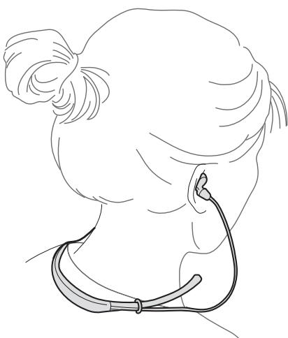 SAMSUNG LEVEL U BLUETOOTH HEADSET - Wearing the headset - 1