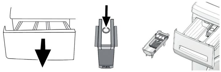 ESSENTIELB ELF 1014D1 - Tiroir à produits, siphon et boîtier amovible pour lessive liquide - 1