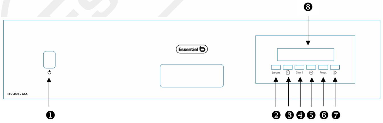 ESSENTIELB ELV 459B - Description du panneau de commandes - 1