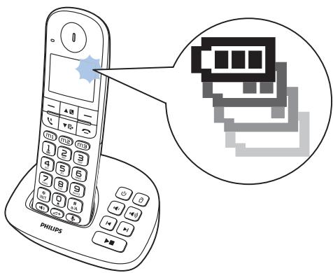 PHILIPS XL490 - Vérification du niveau de charge de la batterie - 1