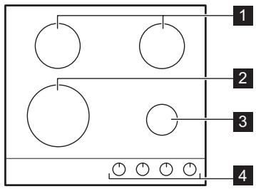 ESSENTIELB ETG 44I - Description de la table de cuisson - 1