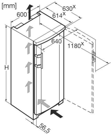 LIEBHERR GNP 2313 COMFORT NOFROST - Dimensions hors tout de l'appareil - 1