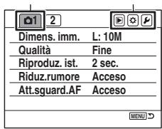 SONY ALPHA 100 - Uso delle voci sul menu - 2