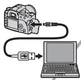SONY ALPHA 100 - Collegamento della fotocamera con il computer (pagina 108) - 1