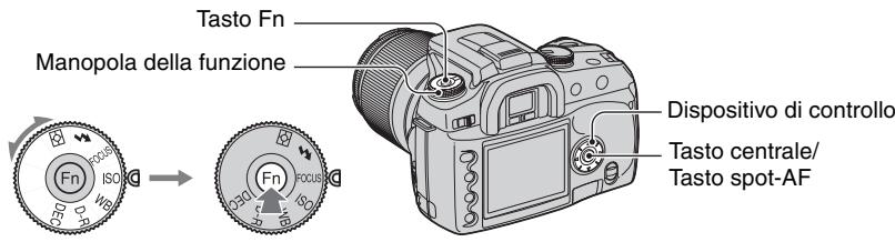 SONY ALPHA 100 - Modo di usare la manopola della funzione - 1