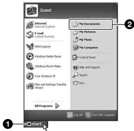 SONY ALPHA 100 - Clickcare su [Start]  [My Documents]. - 1