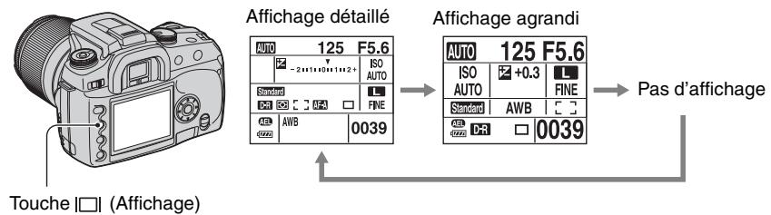 SONY ALPHA 100 - Selection de l'affichage d'informations d'enregistrement - 1