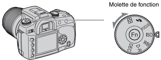 SONY ALPHA 100 - Utilisation de la molette de fonction - 1