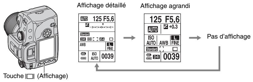 SONY ALPHA 100 - Selection de l'affichage d'informations d'enregistrement - 2