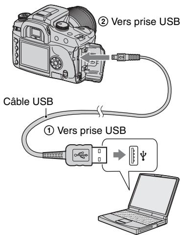 SONY ALPHA 100 - Mettez l'appareil et I'ordinateur sous tension. - 2
