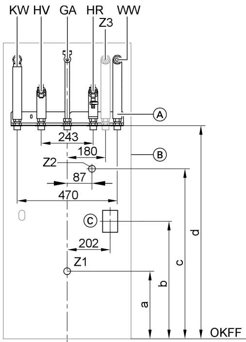 VIESSMANN VITODENS 333-F - Travaux préparatoires à l'installation dans le gros oeuvre avec l'ensemble de raccordement Réf. 7266 345 - 1
