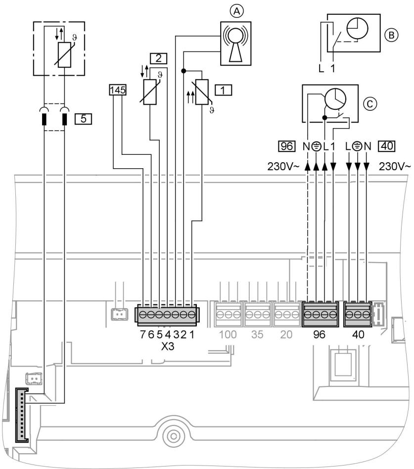 VIESSMANN VITOPEND 200 - Remarque relative au raccordement d'accessoires - 1