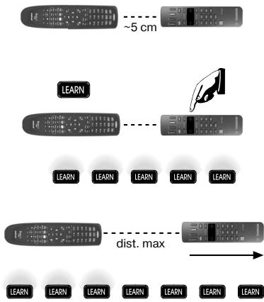 MELICONI DIGITAL 5 WEB - Pour l'apprentissage des signaux, il convient tout d'abord de configurer la bonne distance entre les 2 télécommandes : - 1
