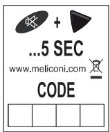 MELICONI SPEEDY 110 PLUS - ETAPE 2 Lancement de l'identification du code - 3