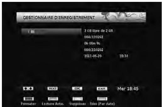 MELICONI TELEFUNKEN TFSHD 2000 B - Gestionnaire des enregistements - 1