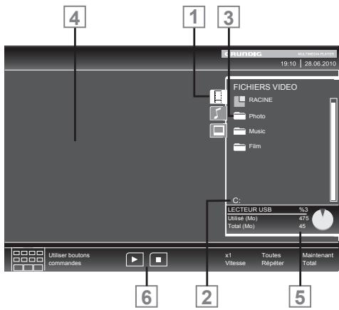 GRUNDIG 22VLE8120BF - Le menu principal de l'explorateur de fichiers - 1