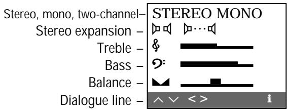 GRUNDIG ST 55 800 - Calling Up the Audio Menu - 1