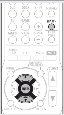 DENON AVR-391 - Pulse y mantenga pulsado SEARCH para seleccionar el modo Remoto. - 1