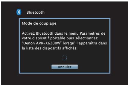 DENON AVR-X6200W, AVR-X6300H, AVRX6200W - Appuyez sur Bluetooth pour passer à la source d'entrée "Bluetooth". - 1