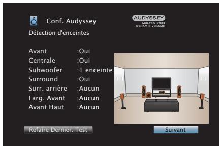DENON AVR-X6200W, AVR-X6300H, AVRX6200W - Lorsque l'enceinte détectée est affichée, Sélectionnez "Suivant" puis appuyez sur ENTER. - 1