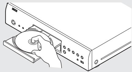 DENON DBP-1611UD - Place the disc on the disc tray with the label side up. - 1