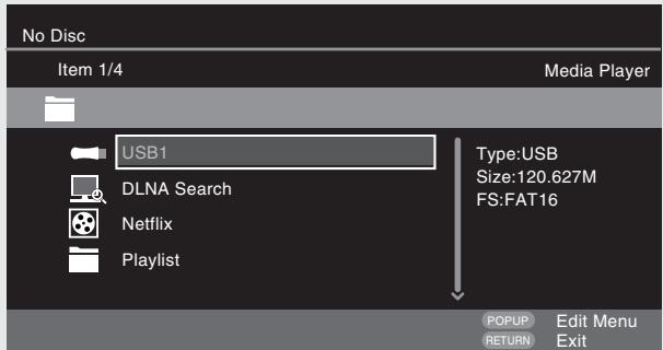 DENON DBP-1611UD - Select a playlist on which a file to be played is stored with - 1