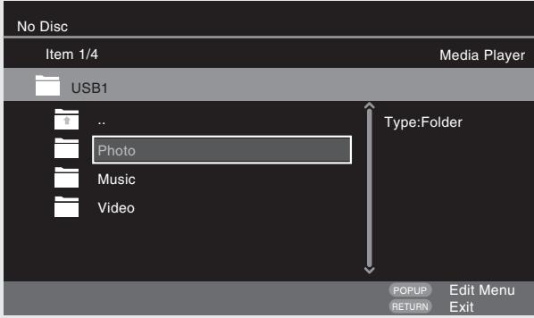 DENON DBP-1611UD - Select a folder to be played with , then press ENTER. - 1